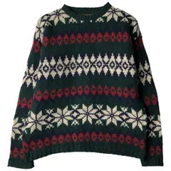 古着 80~90年代 エディーバウアー Eddie Bauer 総柄 スノー柄 雪柄 ノルディックセーター USA製 レディースS相当 ヴィンテージ/eaa596060