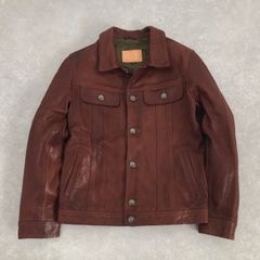 AVIREX MID ZONE レザージャケット ワインレッド Mサイズ - メルカリ