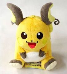 [중고] 봉제인형 마스코트·봉제인형 배지 라이츄 I LOVE PIKACHU+가방에 붙어 있는 봉제인형 [포켓몬스터]