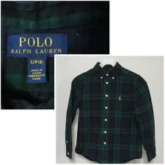 ポロラルフローレン グリーンチェック カジュアルシャツ ジュニア 8歳