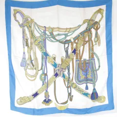 『USED』 グッチ スカーフ シルク ブルー×ホワイト