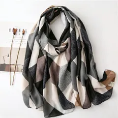 レディース マフラー 大判ストール チェック柄 冬小物 防寒対策 首元コーデ 羽織り きれいめ 上品 エレガント 大人女性 通勤 オフィス カジュアル きれいめコーデ 普段使い お出かけ デート