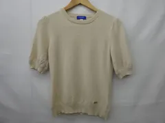 ブルーレーベル クレストブリッジ ニット セーター 半袖 アイボリー クリーム色 中古品