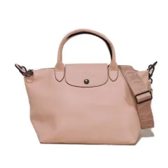 Longchamp ロンシャン ル プリアージュ エクストラ S 現行 ロゴ エンボス カウハイド 2WAY ショルダーバッグ ホース ペールピンク ハンドバッグ 1512987P72