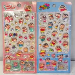 【正規品】2枚セット クレヨンしんちゃん ボンボンドロップシール ぷくぷくシール 3D立体シール 海外版 シールセット 日本未発売