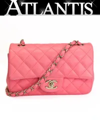シャネル CHANEL ミニマトラッセ19 チェーンショルダーバッグ ラムスキン ピンク G金具 シリアルプレート 【72653】