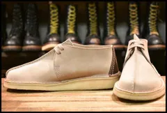 【US8.5 美品】Clarks クラークス デザートトレック サンドスエード グレー チャッカ 編み上げ ブーツ HOPESMORE【FL520】