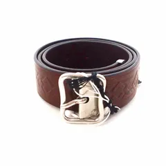 ディースクエアード DSQUARED2 B品 22AW イタリアンレザーベルト ロゴ エンボス加工 75 ブラウン 茶 S83BE0324