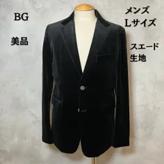 COMME CA ISM  BG コムサイズム　ビージー　テーラードジャケット　ベロア　スエード　ブラック　Lサイズ　メンズ　美品　【B-2】