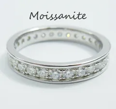 モアサナイト フルエタニティ リング 指輪 ダブルレール ダブルライン レールセッティング 新品