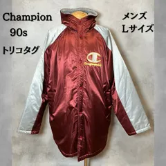 Champion チャンピオン　ベンチコート　90s トリコタグ　ビッグロゴ　ワインレッド　裏地ボア　スポーツ　vintage　Lサイズ　メンズ【B-2】のサムネイル