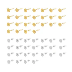 100個セット 平皿 4mm シルバー ゴールド 2色 キャッチ 樹脂 ピアスパーツ ピアス 丸皿 サージカルステンレス YFFSFDC