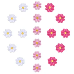 女の子 アップリケ 子供 小さい 刺繍 かわいい 花 アイロンワッペン 女の子 男の子 ミニワッペン アイロン 小さい 名札 刺ワッペン 貼り付けまた縫い付け用 ワッペン 手芸 裁縫 18枚セット (MIX1)
