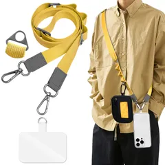 新品 [Ganve] スマホストラップ 斜めがけ 首掛け 肩掛け 全機種対応 携帯ストラップ 長い 140cm 幅 2cm ナイロン ショルダーベルト丈夫 登山 サコッシュ用紐 長さ調節可能 スマホショルダー 軽量 耐久性 ネックストラップ 落下防止