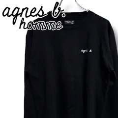 agnes b. homme アニエスベー オム ブラック 長袖Tシャツ ロンT ロゴプリント コットン100% 日本製 1 Sサイズ メンズ カジュアル シンプル フレンチ 001356Hのサムネイル