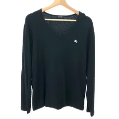 BURBERRY BLACK LABEL バーバリーブラックレーベル 長袖Vネックカットソー 3 コットン100％ イントレチャート   ブラック メンズ / 240001179437