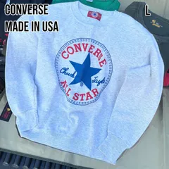 CONVERSE 90s USA製 スウェット L相当 霜降りグレー デカロゴ 希少
