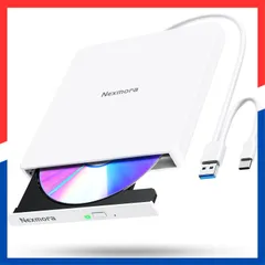 【人気商品】多様ディスク対応（ M-DISC対応 windows11対応 mac PC CD-ROM パソコン 薄型 低騒音 取り込み 書き込み可能 CD-R 読み込み 両対応 type-c ＆ USB-A DVD-R 光学ドライブ cdドライブ 外付け 外付