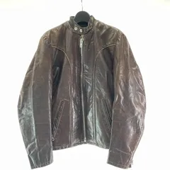 【中古】8～90s Schott シングルライダースジャケット サイズ表記不明 ブラウン ライナー欠品 ショット[17]