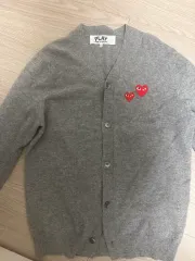 コム・デ・ギャルソン グレー カーディガン XL