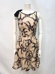 2041 Andy アンディ キャバクラ ドレス 総レース フラワー ノースリーブ リボン フレア タイト キャバドレス S