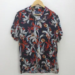 G■ザラ/ZARA MAN 半袖オープンカラーシャツ/レーヨン【L】紺系/men's/67【中古】■