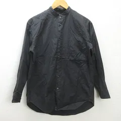 G■ユニクロ/UNIQLO ＋J スーピマコットンオーバーサイズスタンドカラーシャツ/331-440462【S】灰/men's/80【中古】■