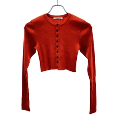 AURALEE オーラリー 24AW SUPER FINE WOOL HIGH GAUGE RIB KNIT SHORT CARDIGAN ーパーファインウールハイゲージカーディガン A24AC01HW レッド 0のサムネイル