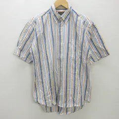 G■チャップス/CHAPS RalphLoren 半袖BDシャツ/ストライプ柄【L】マルチカラー/men's/58【中古】■