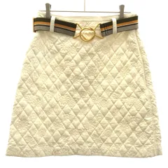 TORY BURCH トリーバーチ ベルテッドキルティングスカート  アイボリー 0のサムネイル