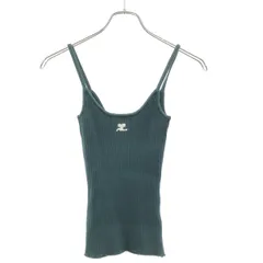 Courreges クレージュ REEDITION RIB KNIT TANK TOP リブタンクトップ PERMDE012FI00018081 グリーン XS