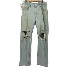 リーバイス Levis 90s SilverTab straight＋relaxed アイスウォッシュ ダメージ デストロイ バギーデニム メンズ  W34 L32