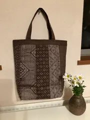 大島紬泥染トートバッグ