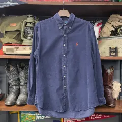90s ポロラルフローレン Classic フィット コーデュロイ シャツ N413