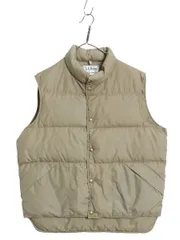 【お得なクーポン配布中!】 80s USA製 エルエルビーン ナイロン ダウン ベスト メンズ L 古着 ヴィンテージ 旧タグ アウトドア ハイネック 重ね着 前開き ポケット付き