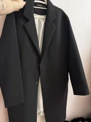 メンズ 秋 ロングコート オーバーサイズ L