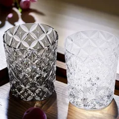 手作り水晶ガラス 江戸切子 七宝焼きロックグラス 2点まとめて グラス コップ クリスタルタンブラー ウィスキー用 250ml 伝統工芸品 ギフトBOX付き