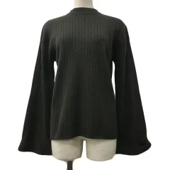 ビームスハート BEAMS HEART カットソー ニット プルオーバー ハイネック 無地 リブ 長袖 緑 グリーン