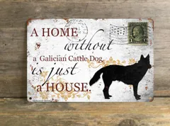 【Galician Cattle Dog/ ガリシア・キャトル・ドッグ】 メタルプレート メッセージ 犬 雑貨 グッズ アート ポスター おしゃれ インテリア 壁飾り アンティーク風 194
