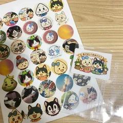 【限定1点】ゆるカワ♡猫ちゃん＆ごまちゃん　シールシート｜手帳デコ・コラージュ sticker seal ステッカーシート1枚35個