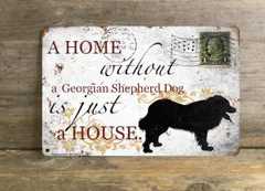【Georgian Shepherd Dog/グルジアン・シェパード・ドッグ】 メタルプレート メッセージ 犬 雑貨 グッズ アート ポスター おしゃれ インテリア 壁飾り アンティーク風 197