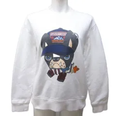 ディースクエアード DSQUARED2 19AW S72GU0236 CIROフォーカス ドッグ トレーナー スウェットシャツ ロゴ プリント 裏起毛 S 白 ホワイト ■MNK3 1202のサムネイル