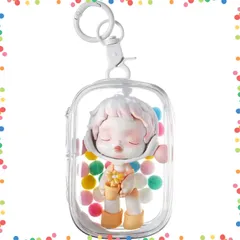 【特価セール】10cm/15cm/20cmサイズ対応 推し活ぬいポーチ ぬいポーチ 人形の保管場所 全透明 PVCケース 防水・防塵 痛バッグ ジッパー式 ポンポンボール&キーホルダー付 (10cm対応)