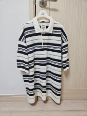 nanamica(ナナミカ) ストライプ ポロ セーター m エクリュ
