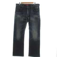 エドウィン EDWIN WILD FIRE EDGE FLAP STRAIGHT デニムパンツ ジーンズ ハチノス ヒゲ加工 32 ダークインディゴ EGF503 /JS