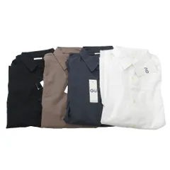 ジーユー GU タグ付き 4点セット ブロードリラックスシャツ 長袖シャツ カジュアルシャツ M ホワイト 白 ネイビー 紺 ブラウン 茶 ブラック 黒 /IU