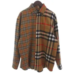 バーバリー BURBERRY ゴーシャラブチンスキー オーバーサイズ フランネルシャツ ノバチェック 切替 長袖 8003853 68E ベージュ系 S ☆AA★