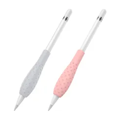 新品 Apple Pencil グリップ ATiC Apple Pencil Pro/USB-C / 第1/2世代汎用ケース ペンシルホルダー シリコン製 保護スキン 握りやすい GRAY+PINK