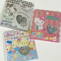サンリオ ハローキティ ウサハナ おはじき フレークシール ステッカー ガラス玉 ステッカー