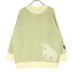 moz モズ 長袖 ニット M アイボリー系 グリーン レディース 古着